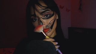 ASMR / Te maquillo para Halloween / lluvia de fondo👻❤️