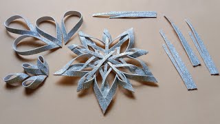 Snowflake For Christmas Decoration | Glitter Paper Snowflake | short idea for Christmas day