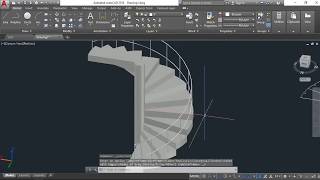 How To Draw Spiral Stairs in AutoCAD 3D with Extrude commands for Beginner.