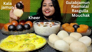 Mukbang Sweets ASMR | Rasmalai, Rasgulla, Gulabjamun, Kheer | PP Eats Indian Sweets | Eating Show