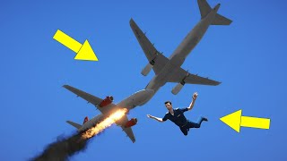 Pilot Falls Out of Burning Airbus A320 After Crashes Mid-Air With Airplane | GTA 5