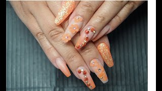 Summer Nails in Orange Ombre Matte Nails | Itza Nails