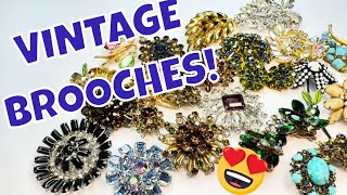 Amazing Vintage Rhinestone Brooch Haul!  Weiss - West Germany - Juliana - Austria