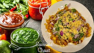 Samosa Chaat with Ragada by Windhu Kitchen