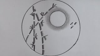 Circle Scenery drawing 9 @TamilNewArt