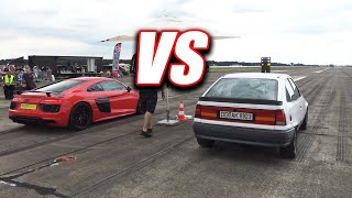 OPEL KADETT vs AUDI R8 V10 PLUS vs AUDI RS6.. KADETT WON😱🔥