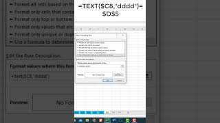 Memberikan Warna Pada Cell Berdasarkan Nama Hari #exceltips #excel #exceltricks #excelformula