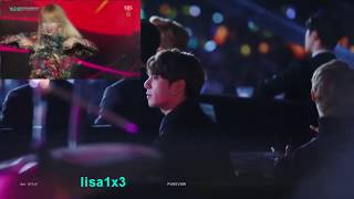 161226 BTS (JK) reaction to BLACKPINK - Whistle, Playing with fire @SBS Gayodaejun 2016