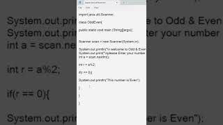 odd even program java #javatutorial #javaprogramming #programming