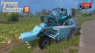 🔴Live FS 2015, УБОРКА СВЕКЛЫ НА РУССКОЙ ТЕХНИКИ!!