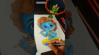 Krishna ji Drawing | Janmashtami special #shorts #trending #art #drawing