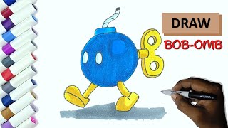 Drawing Bob-Omb !!! How To Draw Bob-Omb from Super Mario