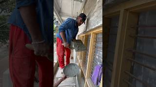 Wow! Wall tiles installation technique | Stone cladding wall tiles laying #installation #shorts