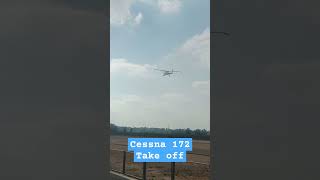 Cessna 172 take off on runway