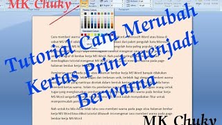 Tutorial || Cara Merubah Kertas Print Putih Menjadi Berwarna Di Microsoft Word