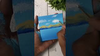 Easy Painting on Canvas  #youtubeshorts #shortvideo #canvaspainting