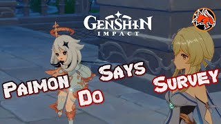 Genshin Impact Paimon Survey Talk