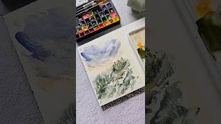 Loose watercolor landscape #watercolor