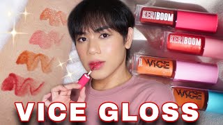 VICE COSMETICS KERIBOOM GLOSS REVIEW)