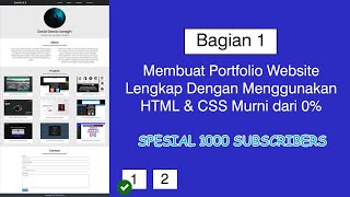 #Bagian1 Membuat Portfolio Website Lengkap dengan HTML & CSS dari Awal Tanpa Framework