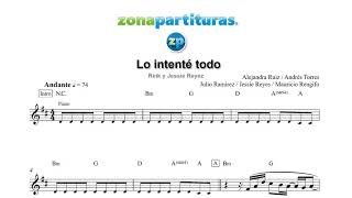 Partitura "Lo intenté todo" Reik y Jessie Reyez