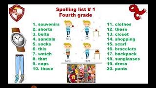 Spelling list #1. Monday, October 4th.(2)