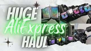 AliExpress Haul 📦 with 🔗LINKS🔗, Polishes, Liquid Chromes, Spider Gel, Flakes...