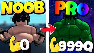 I Went Noob To PRO In Gym League Roblox