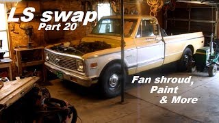 72 Chevy LS swap part 20 - Fan shroud, cooler lines, and much more