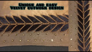 Velvet cutwork and aplic work  design for dresses | cutwork design for saleeve | fancy dress design