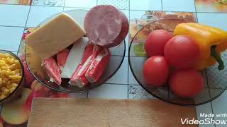 Салат,, Радуга,,. Быстро. Вкусно и просто.