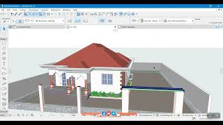 Casharka 13aad archicad Bungalow design Afsomali || Lesson 13 Archicad Bungalow design