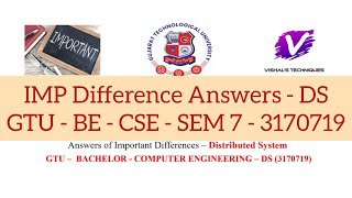 Answers of IMP Differences - DS - 3170719 | Distributed System - IMP Difference | GTU - BE - SEM 7