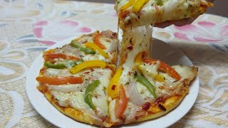 KADHAI PIZZA WITHOUT YEAST & OVEN | HOMEMADE EASY & QUICK RECIPE