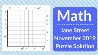 Jane Street November 2019 Puzzle Solution