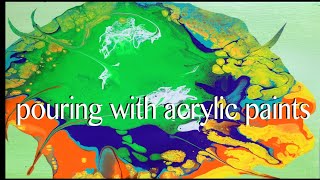 Acrylic fluid pouring/ Liquid Pouring /Vibrant colors with cells