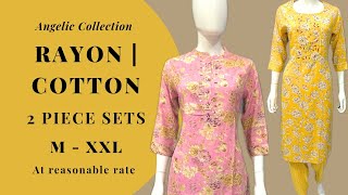 Cotton & Rayon sets | Office Wear | Only ₹ 750/- | Angelic collection