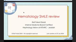 SMLE review course 2024 - Hematology