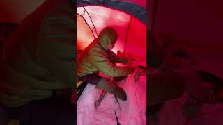 Winter camping in Norway. Cooking in the tent. Hilleberg Nammatj 3. #snow #norway #winteractivities