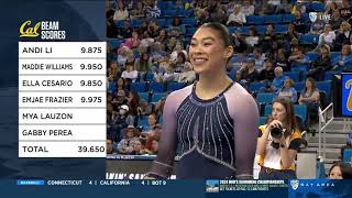 Mya Lauzon Perfect 10.0 Beam Cal vs UCLA 2-25-24