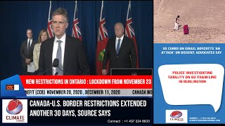 Climate Channel LIVE  :   Canadian Current Affairs 20  November  2020