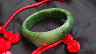 authentic Hetian Nephrite jade bangle Beautiful natural green