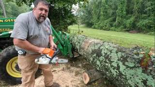 Giant field oak tree losses the battle, time to go to the mil