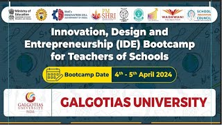 Innovation, Design & Entrepreneur (IDE) Bootcamp for Teachers of School