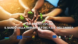 29 maggio 2022 | P.S.R. Umbria misura 16.9 "Cooperazione e diversificazione delle attività agricole