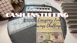 CASH UNSTUFFING $1000! COMPLETED 2024 EMERGENCY FUND!