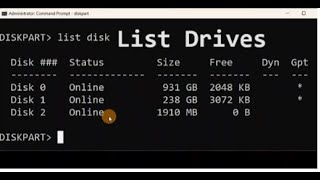 how to list drives in cmd