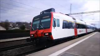 Trains et trafic SBB CFF FFS sur la ligne Genève - Lausanne (gares Les Tuileries - Genthod Bellevue)