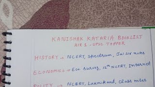 🔥 Kanishak Kataria IAS Booklist for UPSC CSE | UPSC TOPPER BOOKLIST