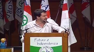 Matteo Salvini e la nazionale italiana di calcio (nel 2013).